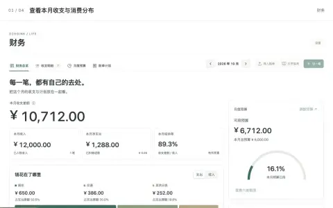 Actual finance and planning interface